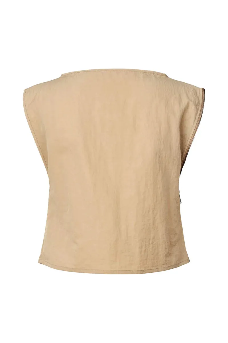 Alliya Nylon Zipper Top - Sculpture