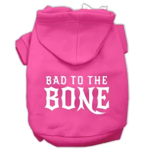Bad to the Bone Dog Pet Hoodies Bright Pink Size XXXL (20)