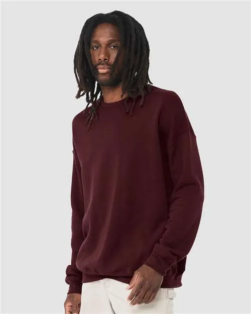 BELLA   CANVAS Sponge Fleece Drop Shoulder Crewneck Sweatshirt 3945 Maroon