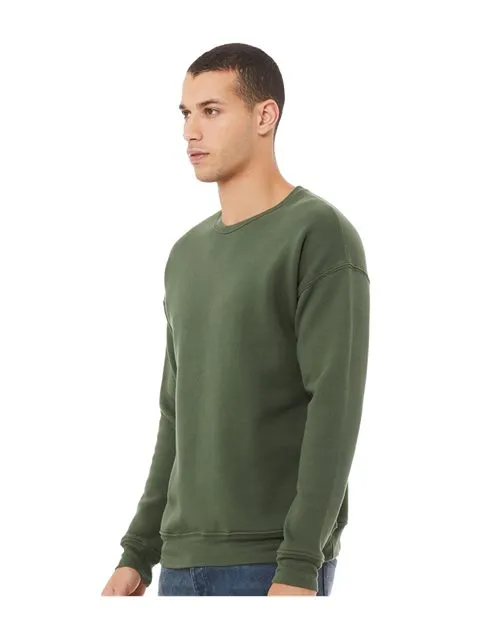 BELLA   CANVAS Sponge Fleece Drop Shoulder Crewneck Sweatshirt 3945 Military Green