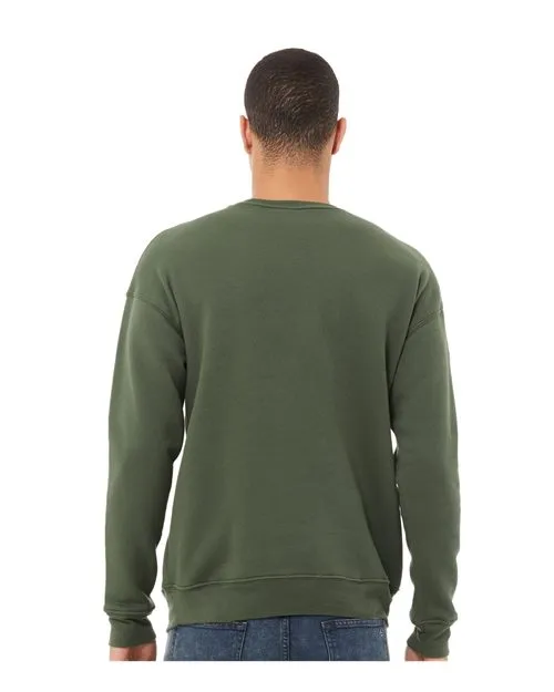 BELLA   CANVAS Sponge Fleece Drop Shoulder Crewneck Sweatshirt 3945 Military Green