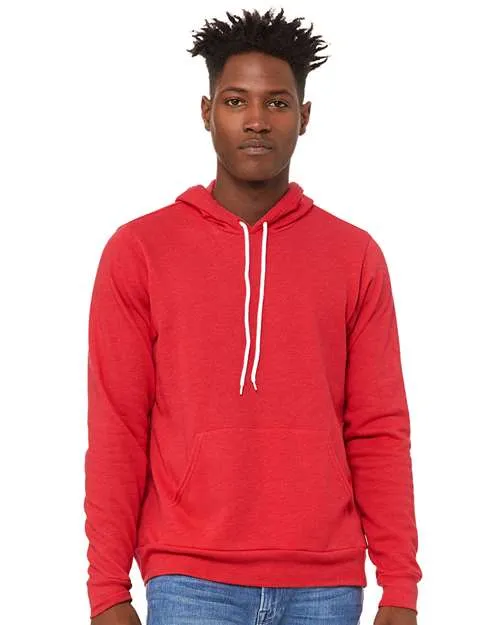 BELLA   CANVAS Sponge Fleece Hoodie 3719 Heather Red