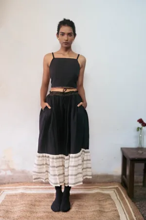 Black And White Cotton Skirt