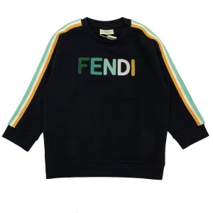 Boys Black Fendi Logo Sweatshirt