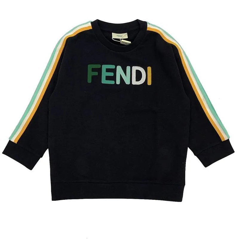 Boys Black Fendi Logo Sweatshirt