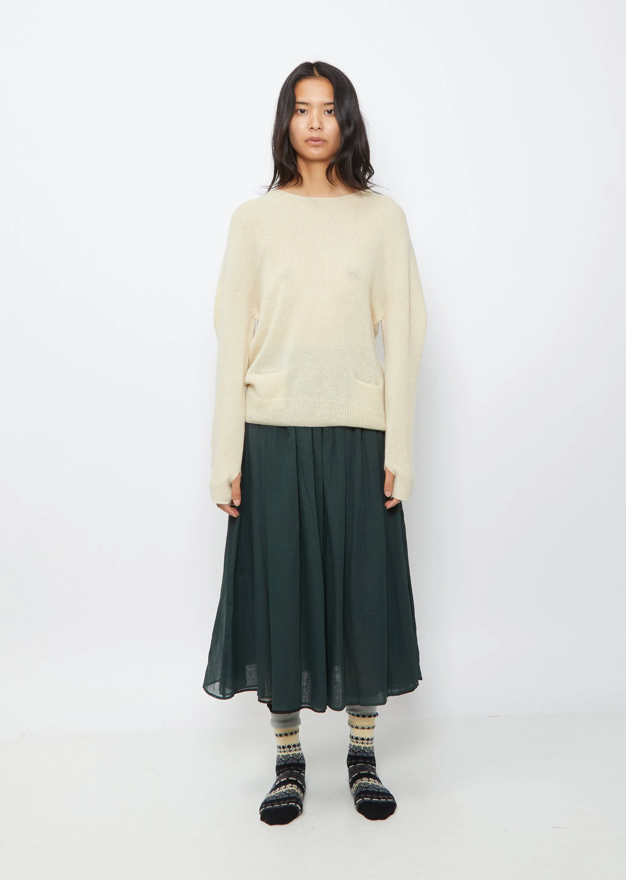 Cashmere Front Pocket Sweater — Ivory