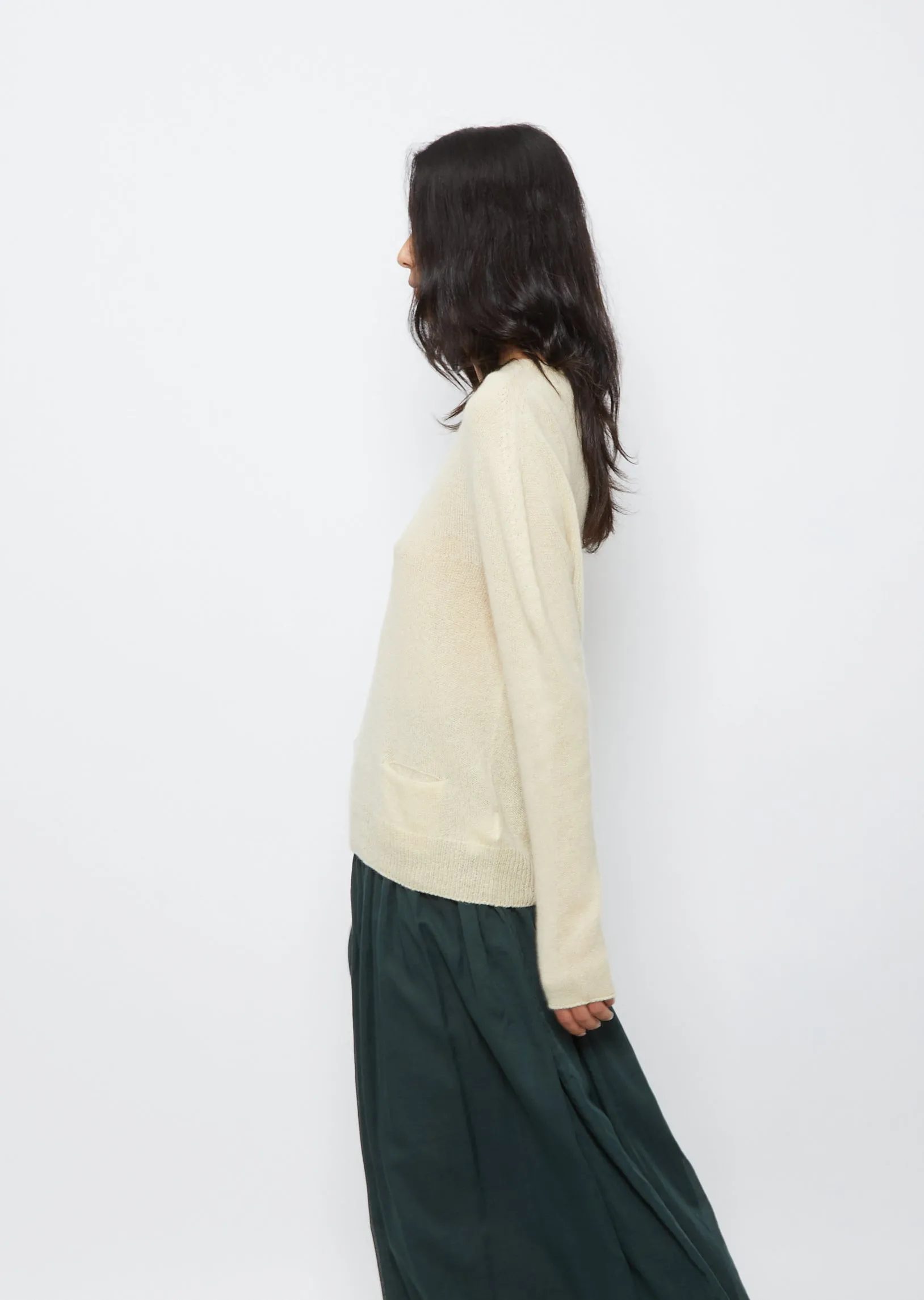 Cashmere Front Pocket Sweater — Ivory