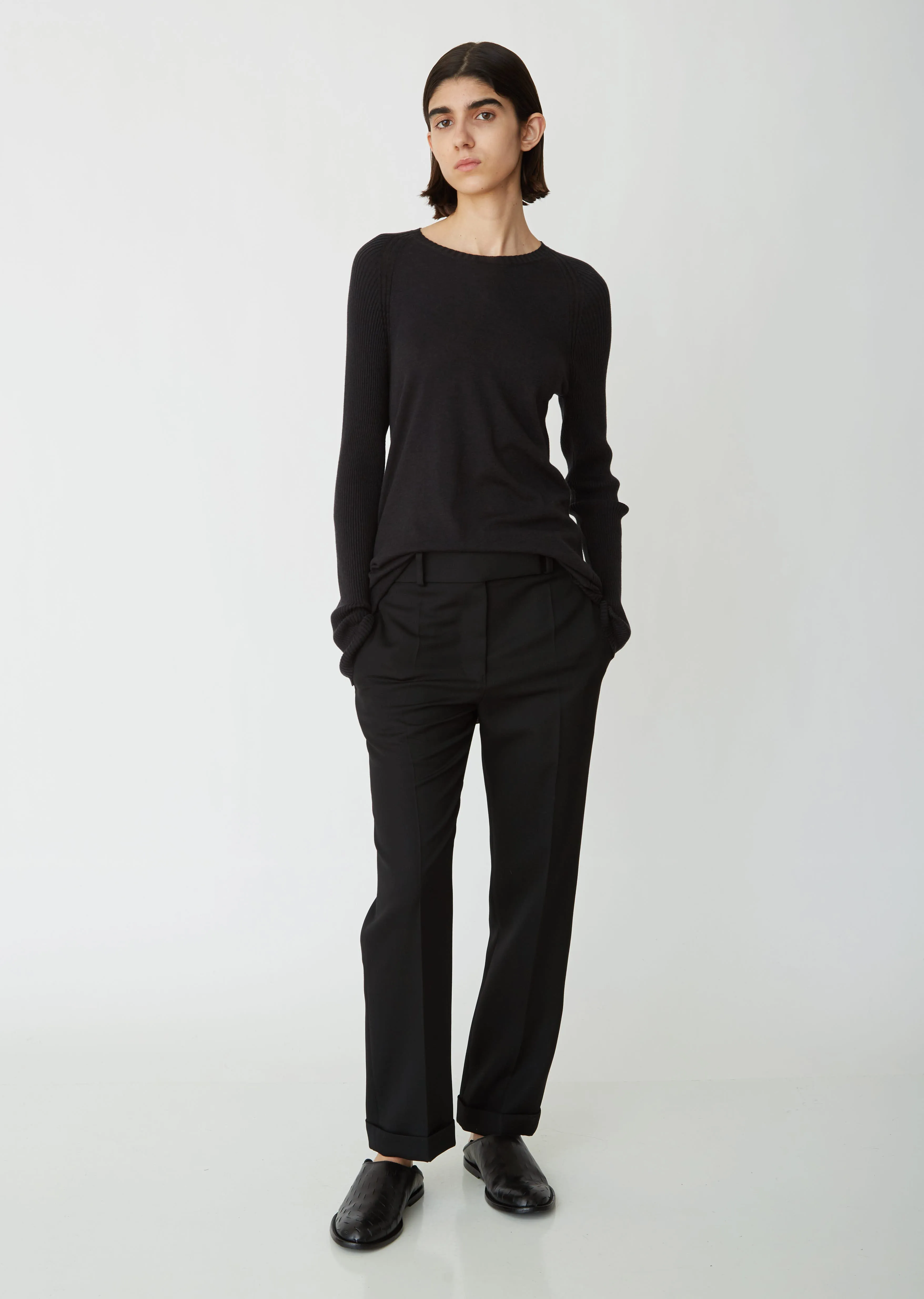 Cotton and Wool Crewneck Sweater