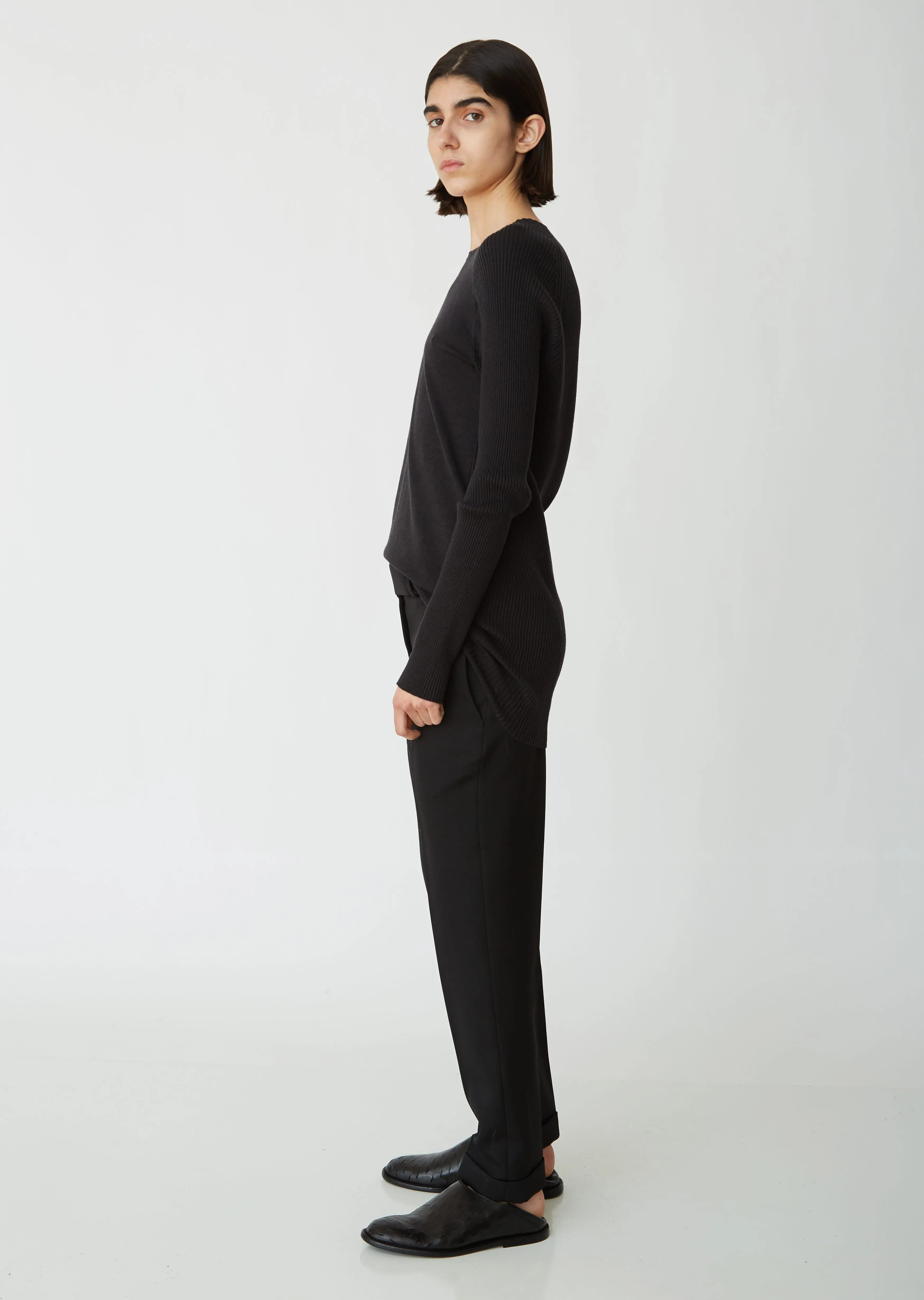 Cotton and Wool Crewneck Sweater