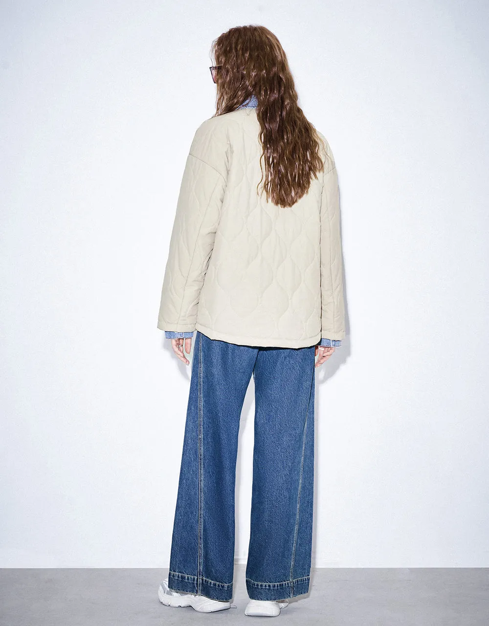 Drop Shoulder Sleeve Padded Coat
