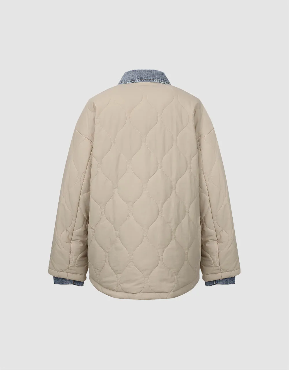 Drop Shoulder Sleeve Padded Coat