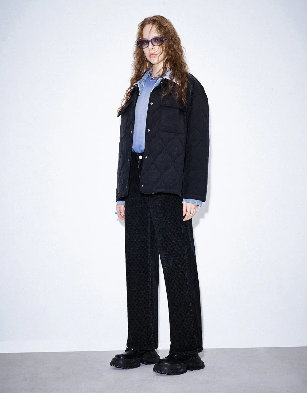 Drop Shoulder Sleeve Padded Coat