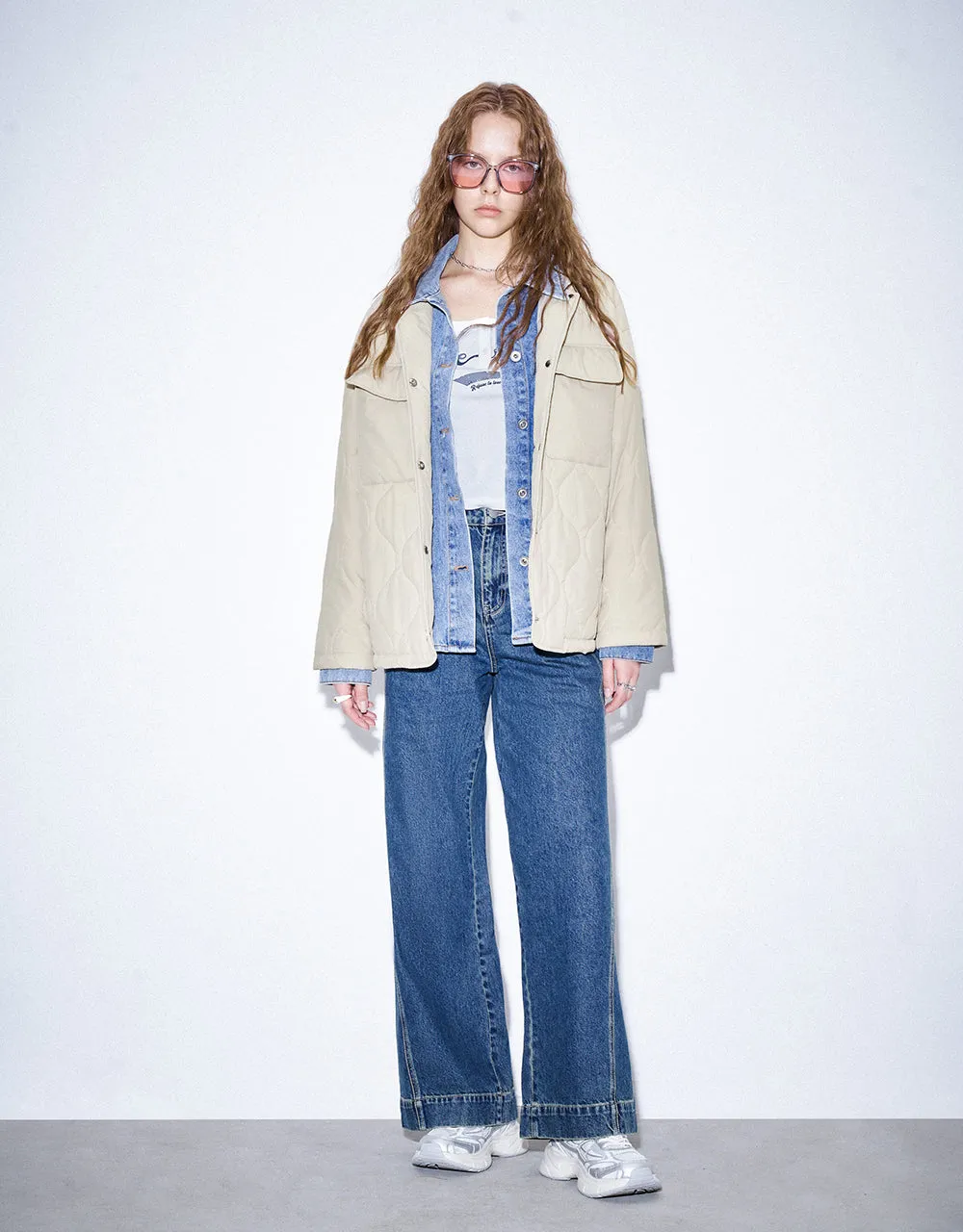 Drop Shoulder Sleeve Padded Coat