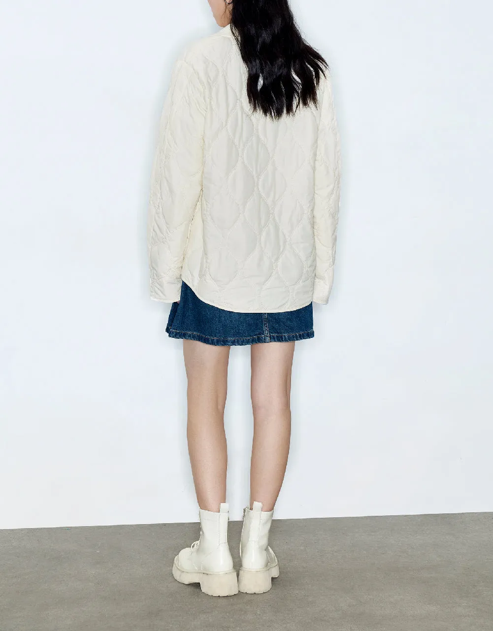 Drop Shoulder Sleeve Straight Padded Coat
