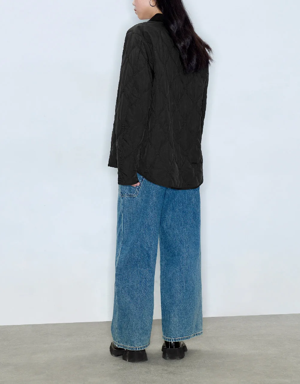 Drop Shoulder Sleeve Straight Padded Coat