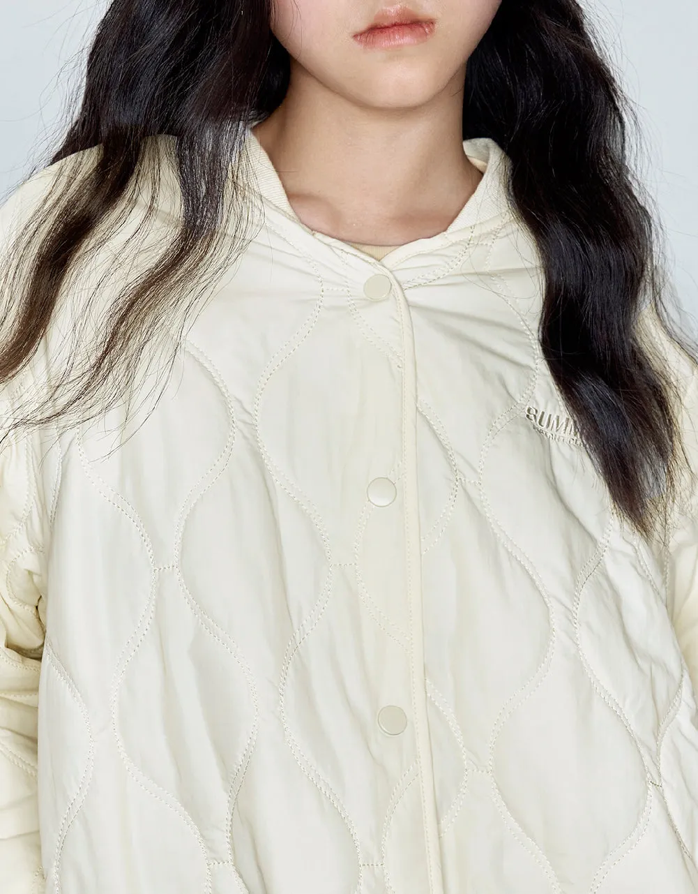 Drop Shoulder Sleeve Straight Padded Coat