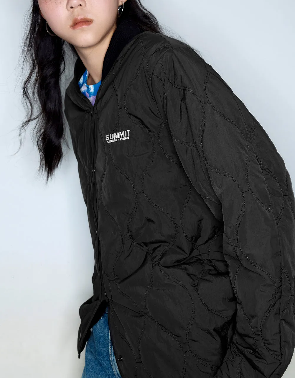 Drop Shoulder Sleeve Straight Padded Coat