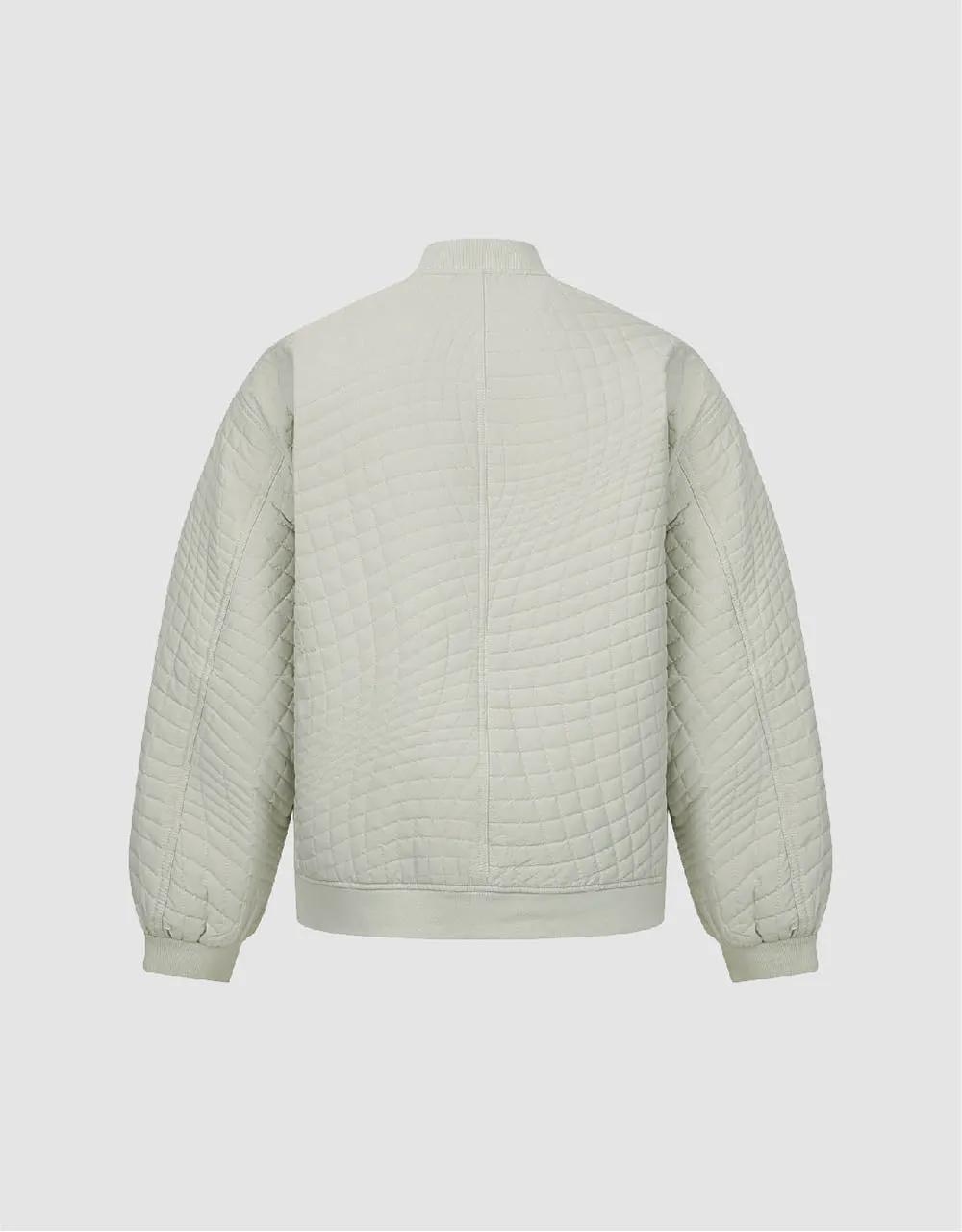 Embossed Crew Neck Padded Coat