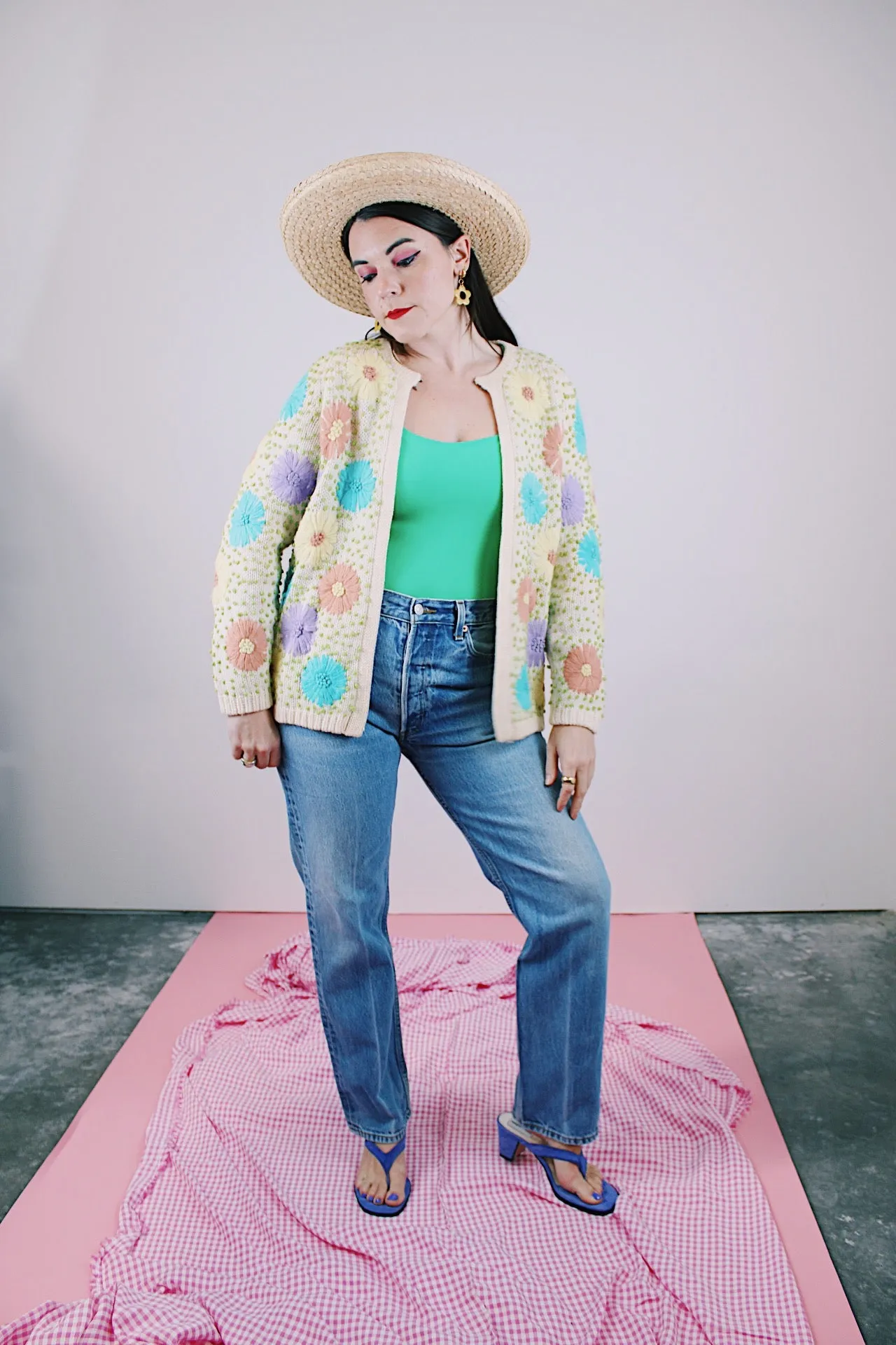 Embroidered Floral Open Cardigan