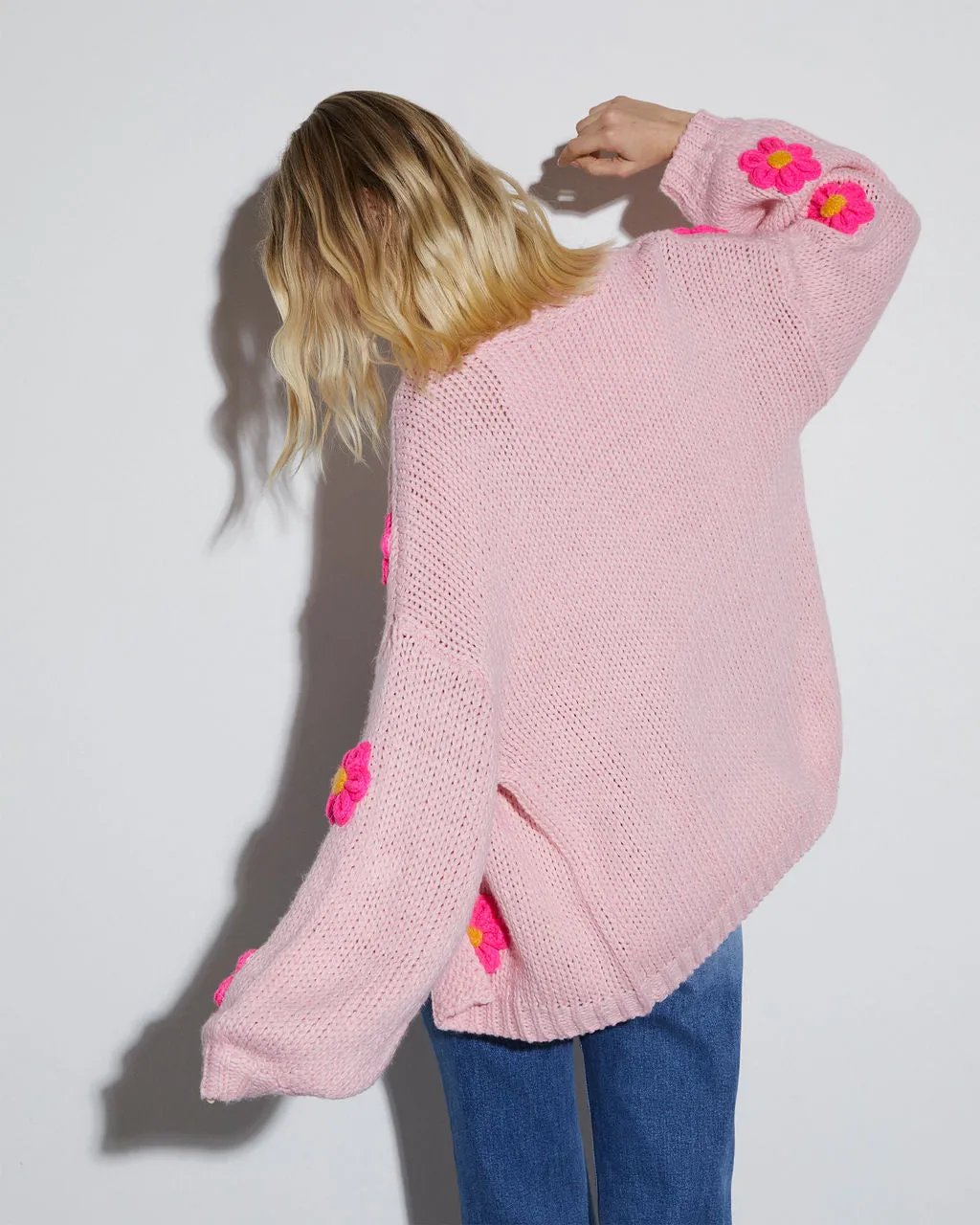 Fallen Daisy Oversized Knit Cardigan