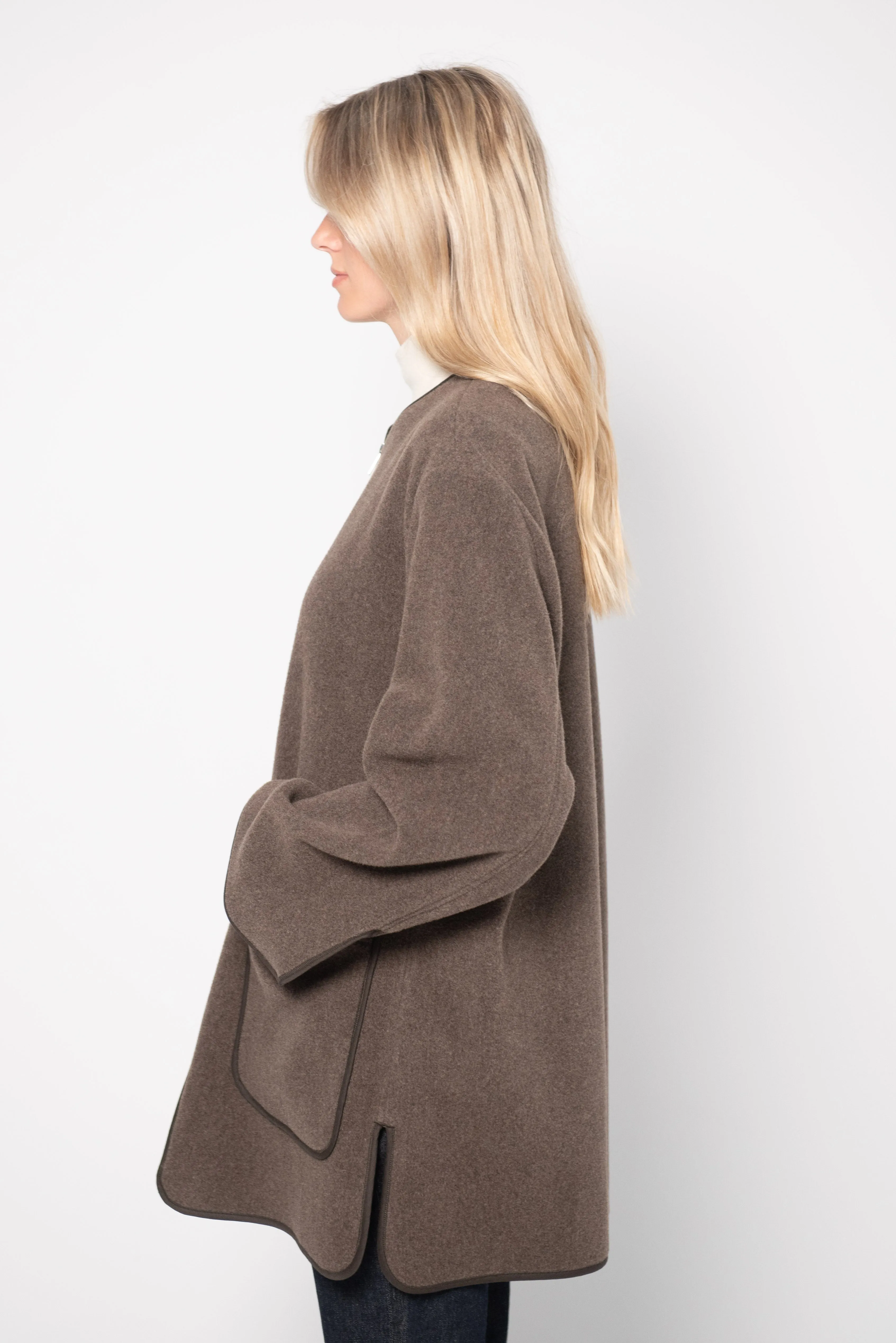 Felted Wool Jacket, Oak Melange
