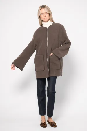 Felted Wool Jacket, Oak Melange