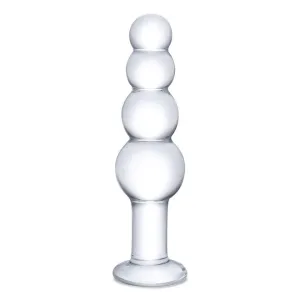 Glas 7.25 Glass Beaded Butt Plug "