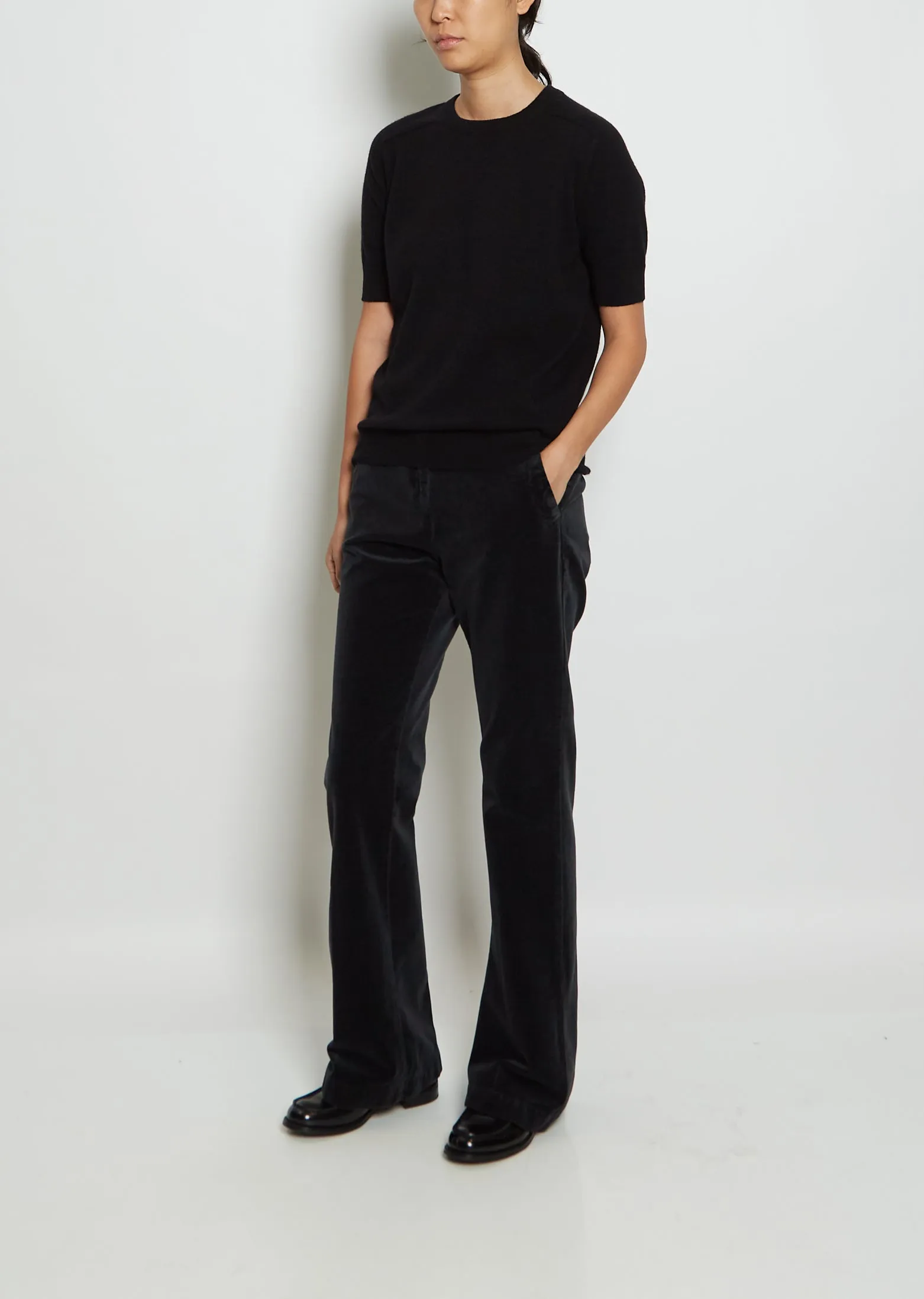 Kenza Cashmere Tee — Black