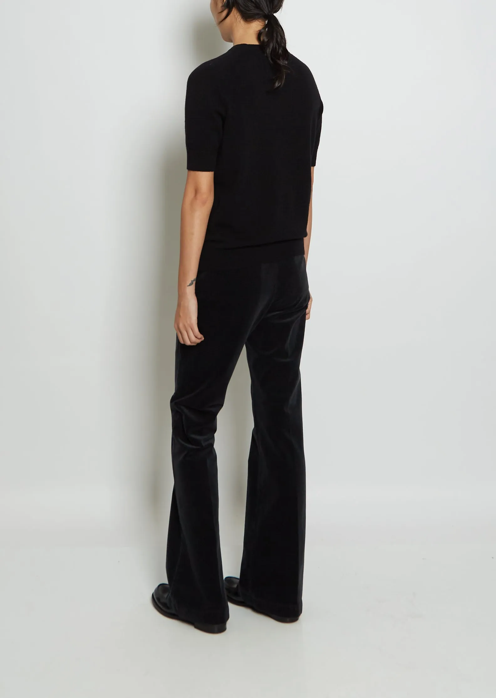 Kenza Cashmere Tee — Black