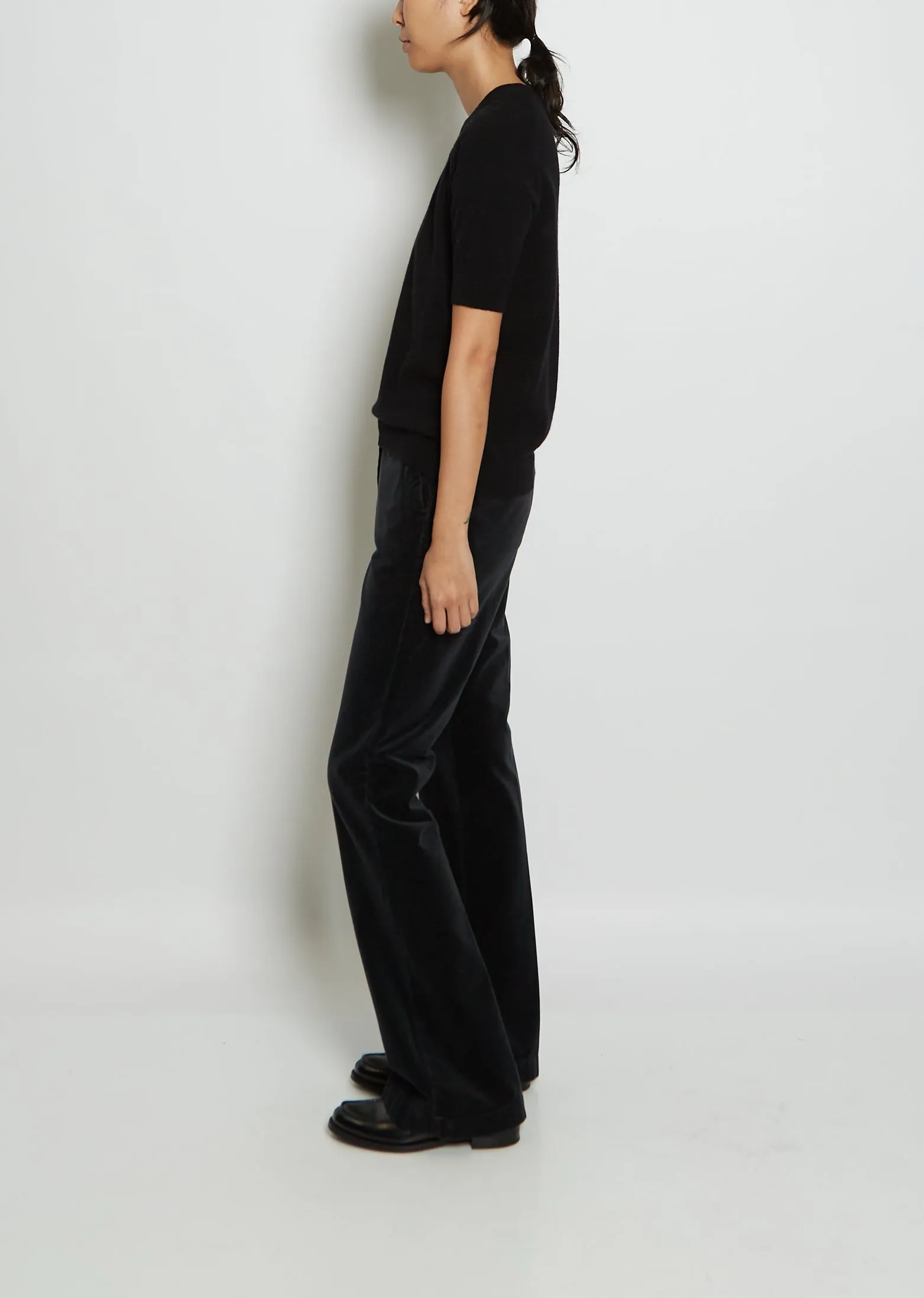 Kenza Cashmere Tee — Black