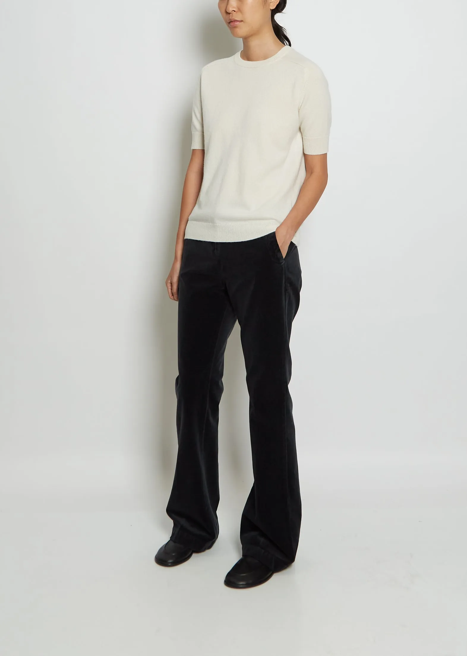 Kenza Cashmere Tee — Cream