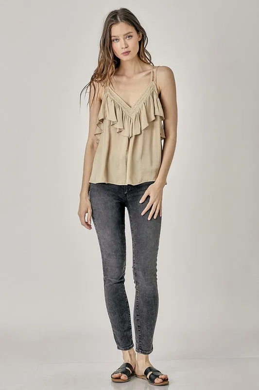 Lacie Trim Detail with Ruffle Cami Top