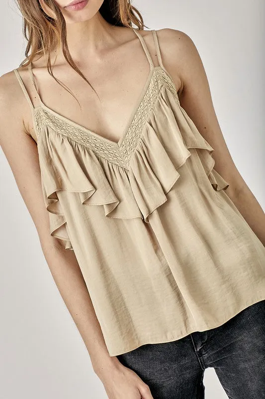 Lacie Trim Detail with Ruffle Cami Top