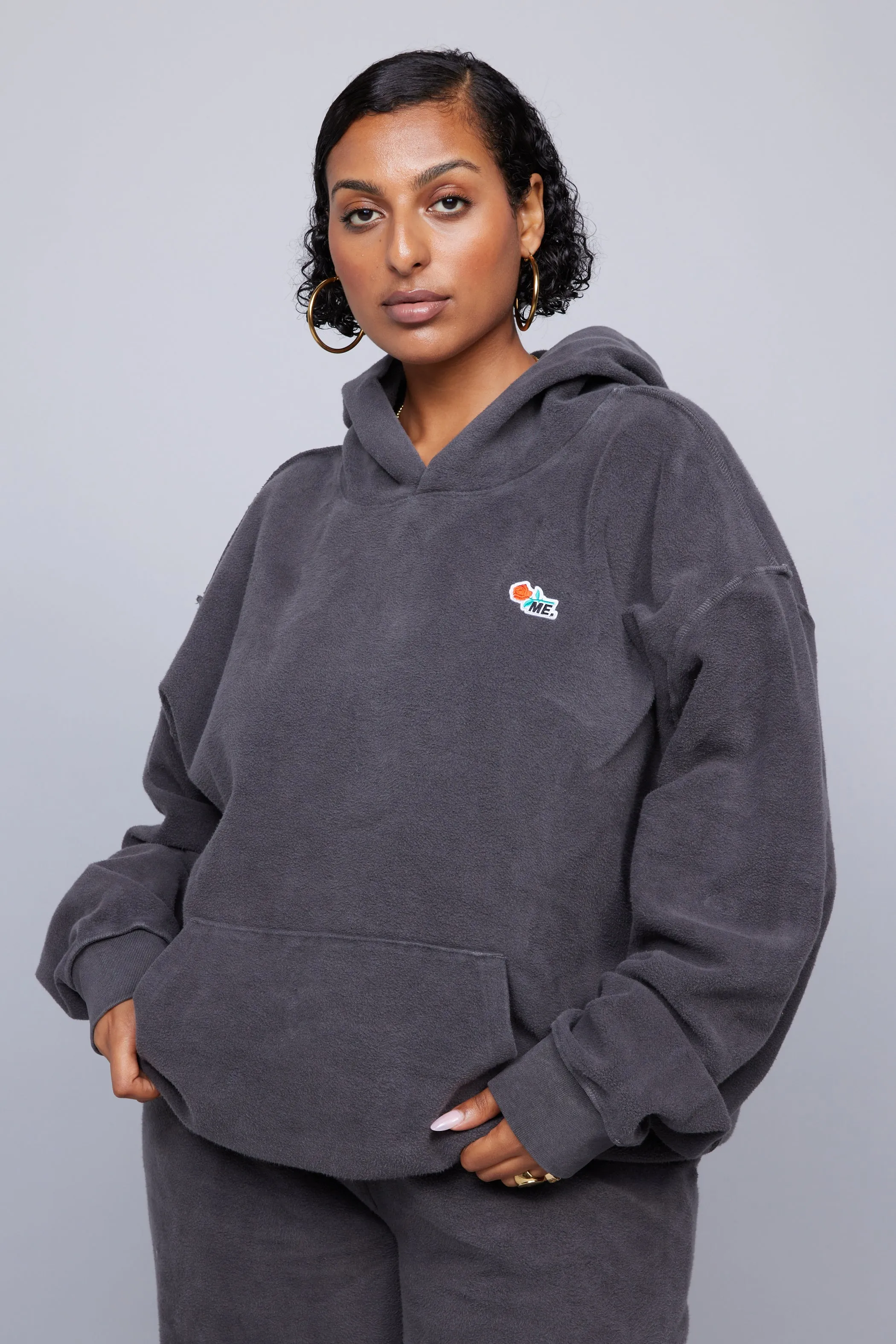 ME. Reverse Brushed Hoodie - Vintage Black