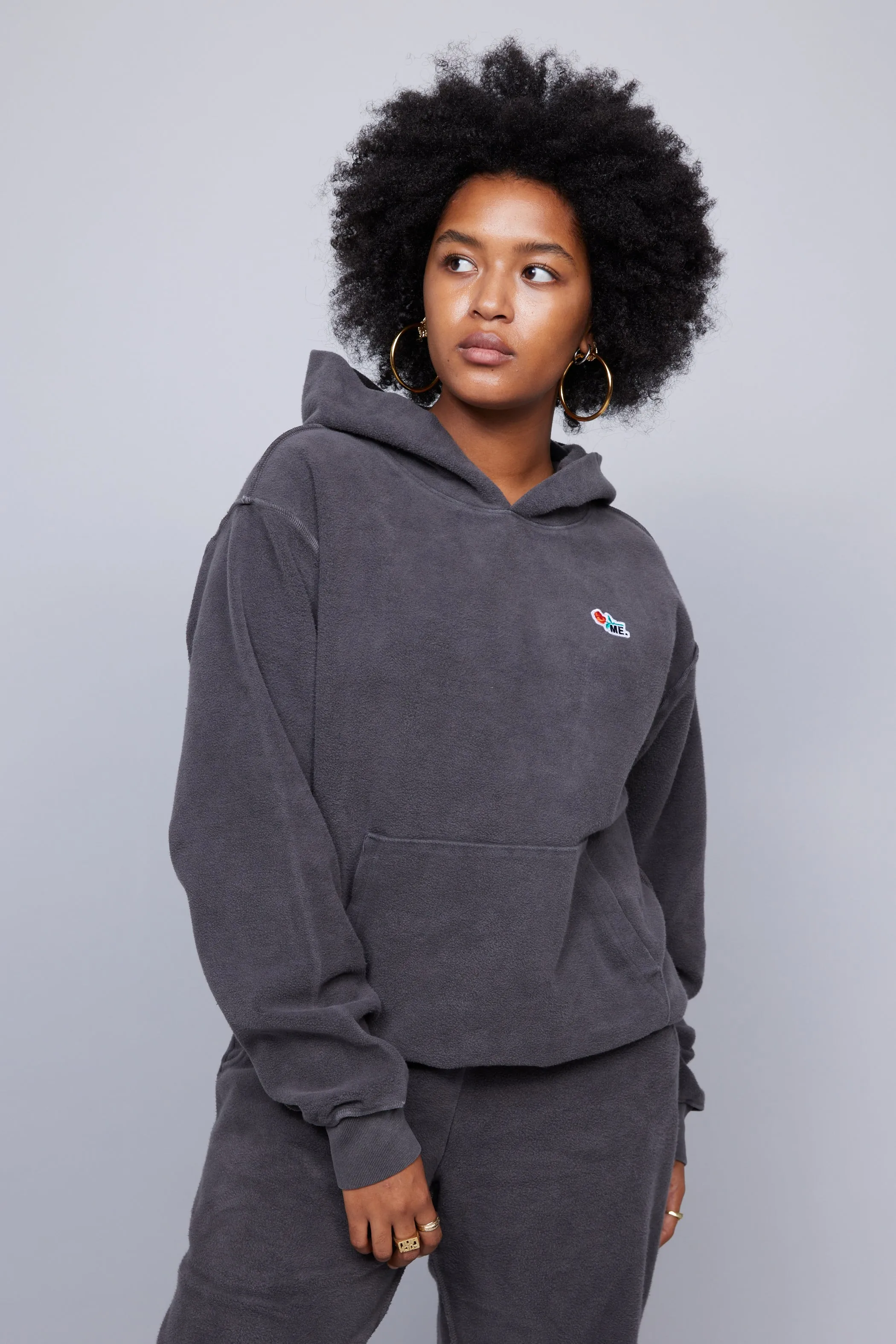 ME. Reverse Brushed Hoodie - Vintage Black
