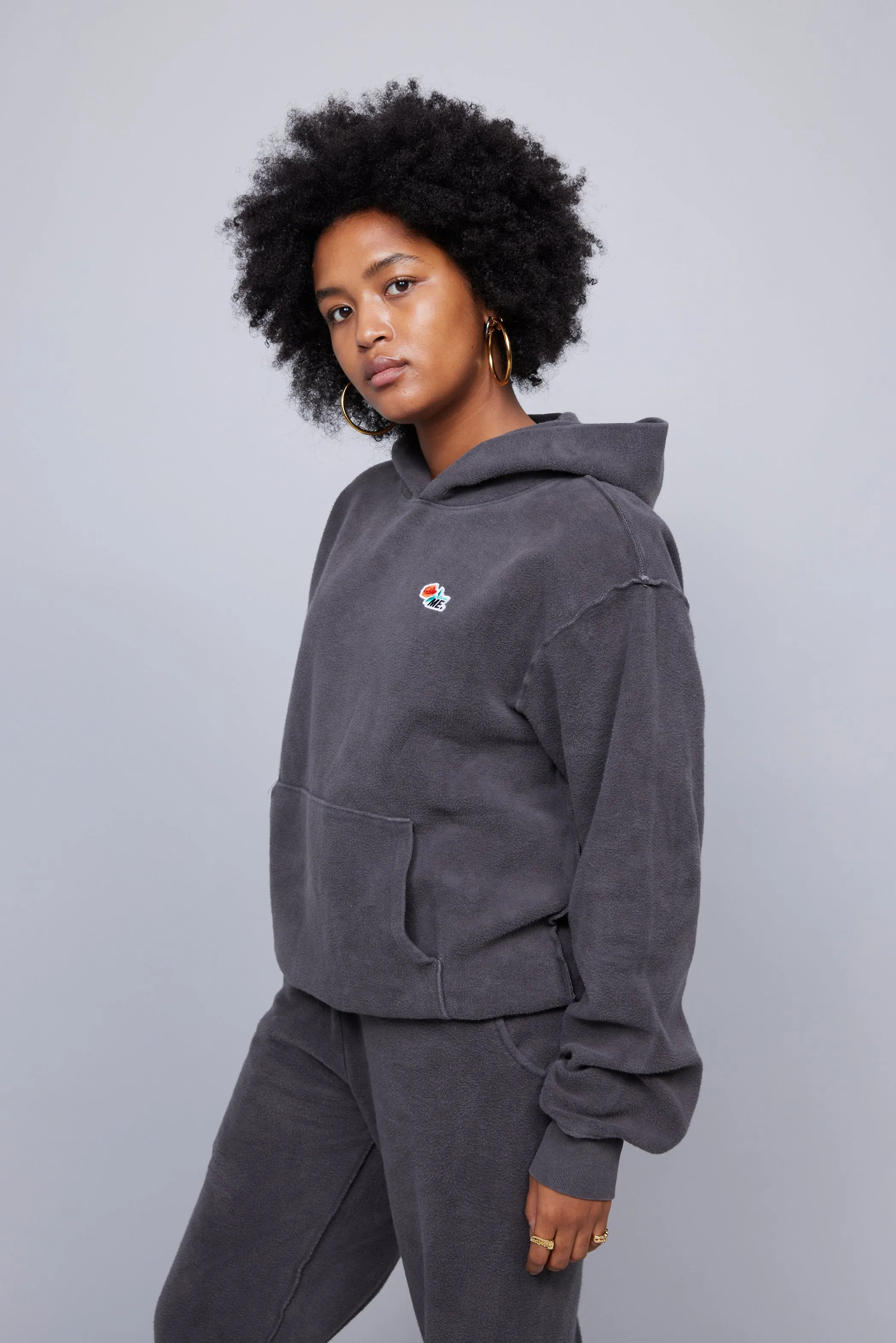 ME. Reverse Brushed Hoodie - Vintage Black