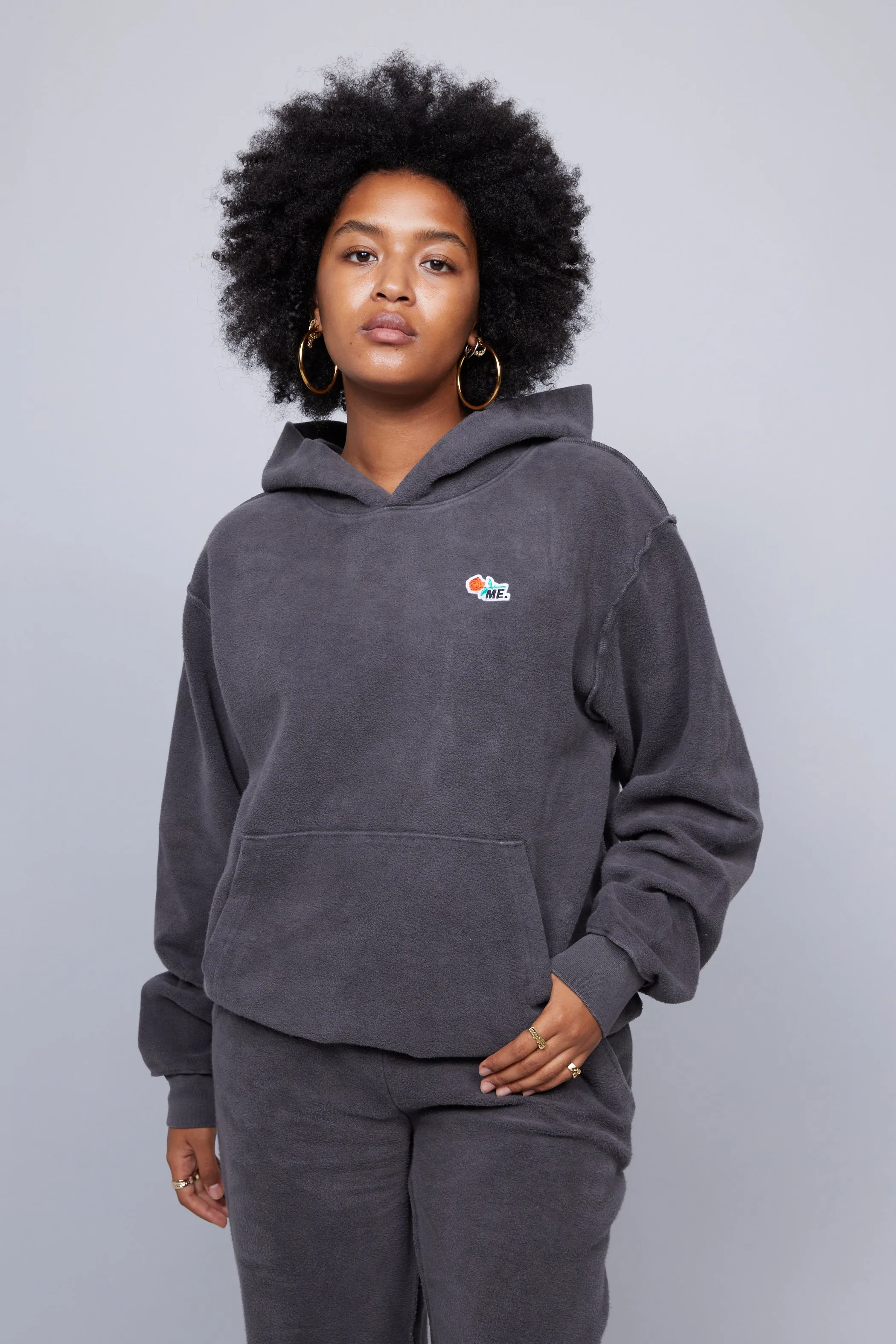 ME. Reverse Brushed Hoodie - Vintage Black