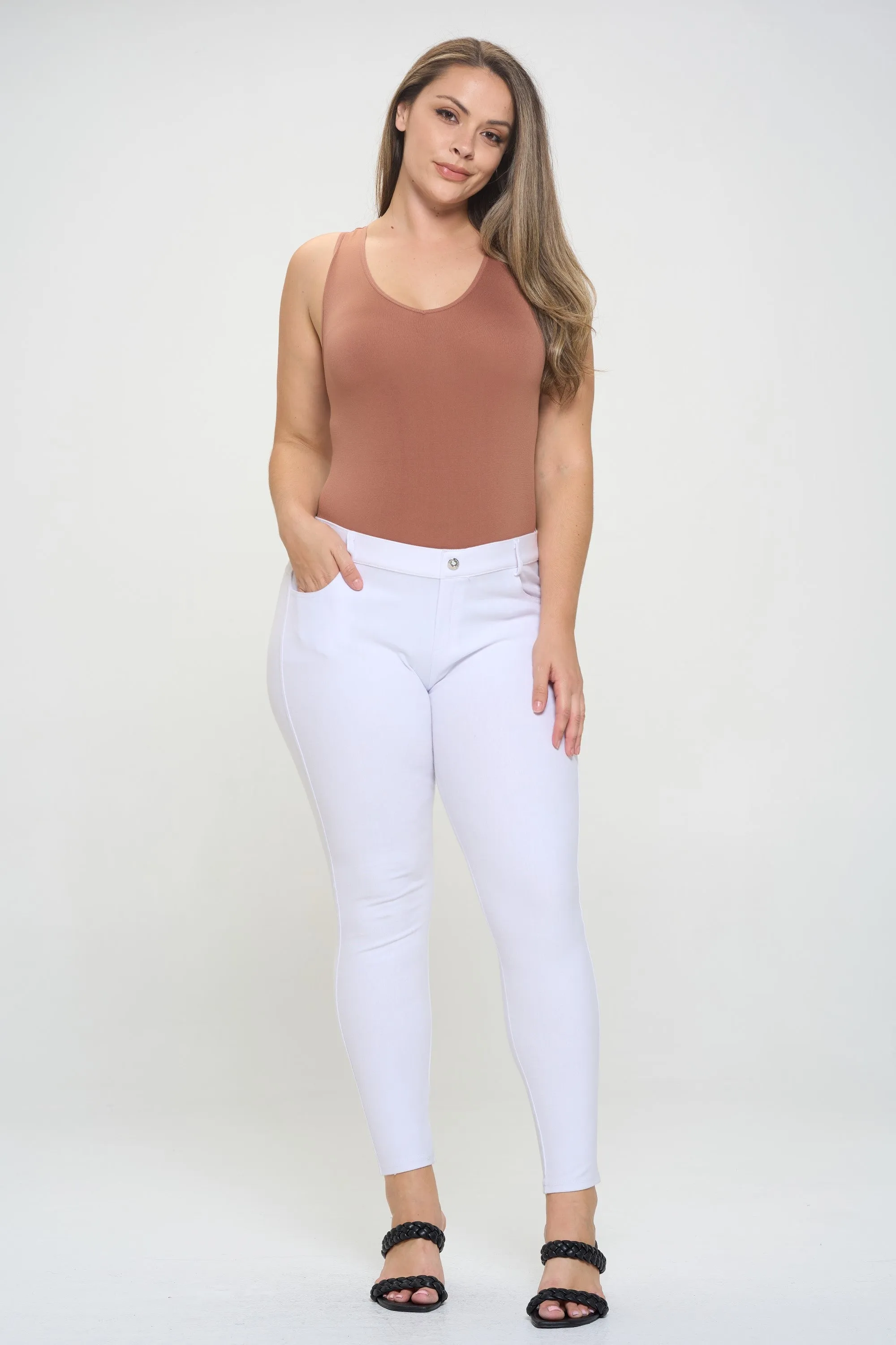 Plus Size Basic V-Neck Tank Top Bodysuit