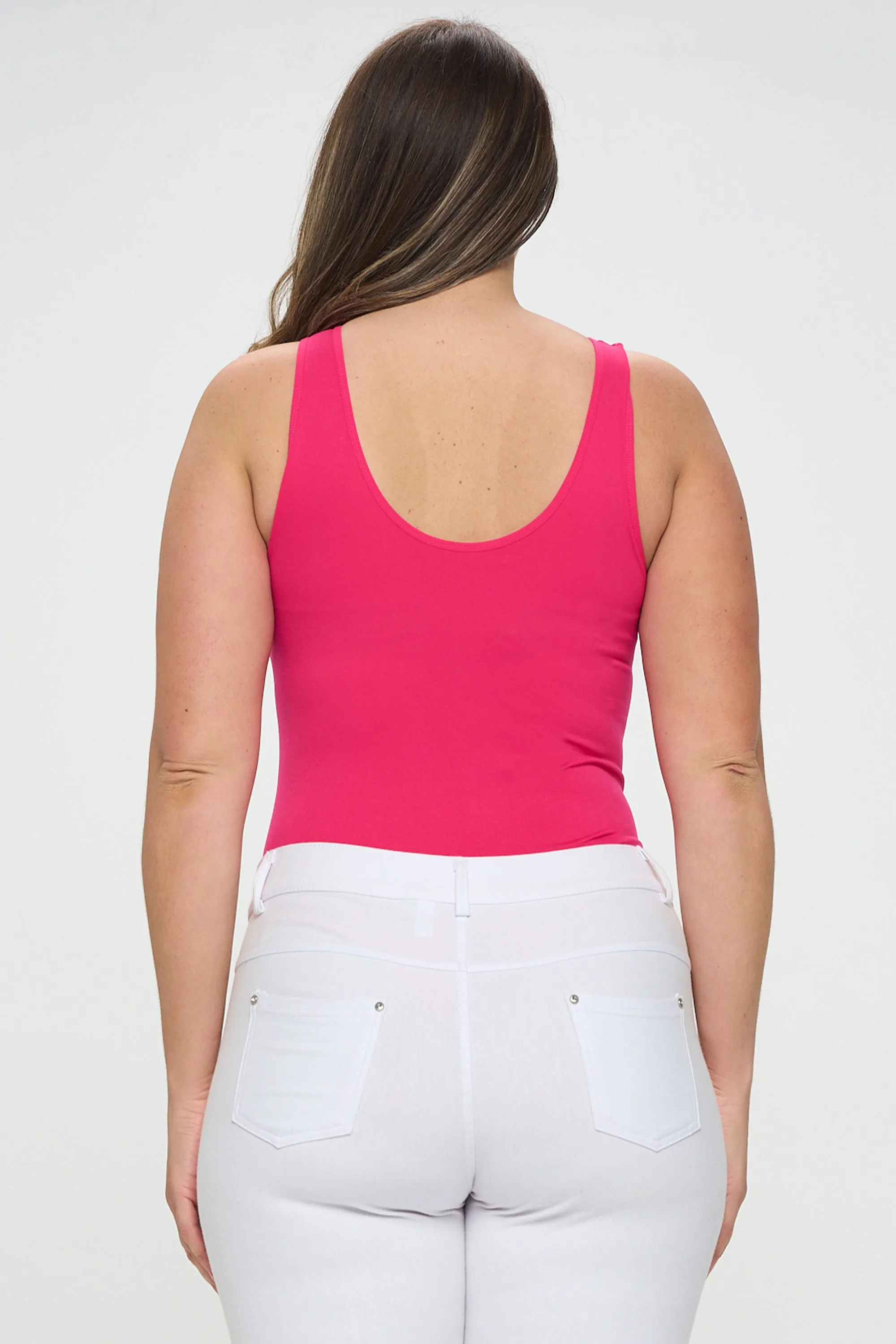 Plus Size Basic V-Neck Tank Top Bodysuit