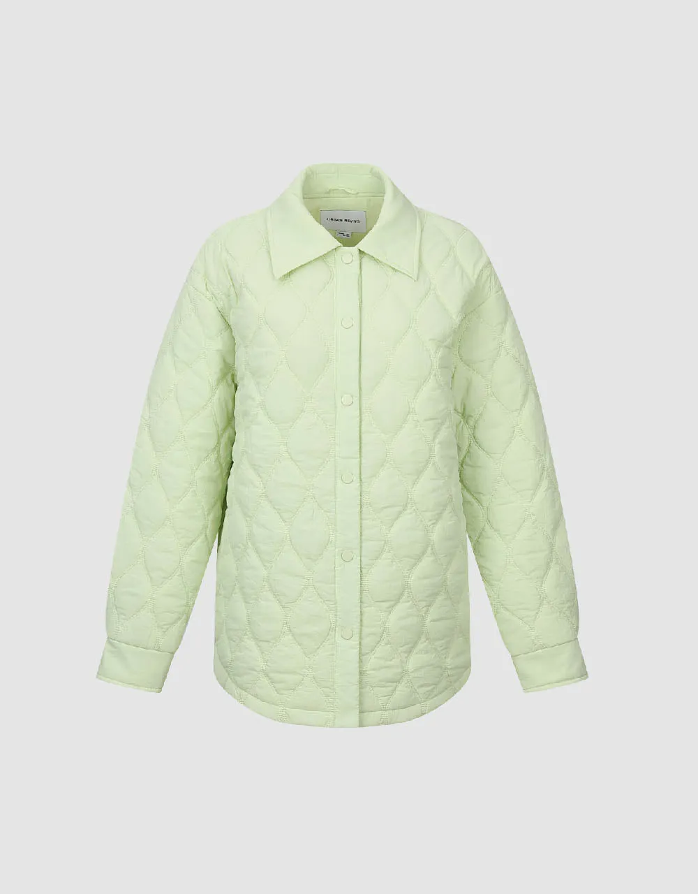 Press Buttoned Embossed Padded Coat
