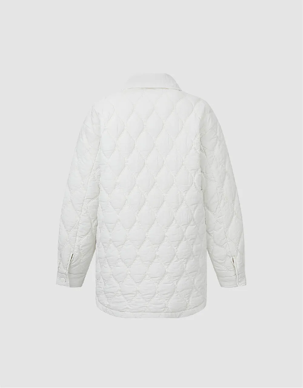 Press Buttoned Embossed Padded Coat