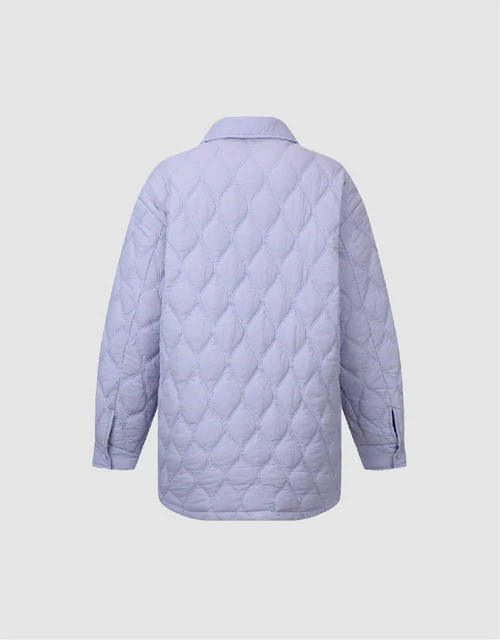 Press Buttoned Embossed Padded Coat