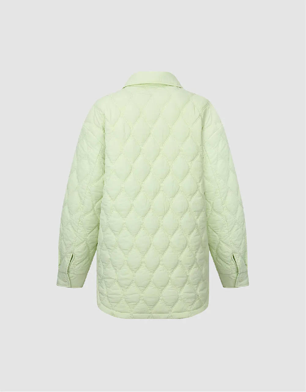 Press Buttoned Embossed Padded Coat