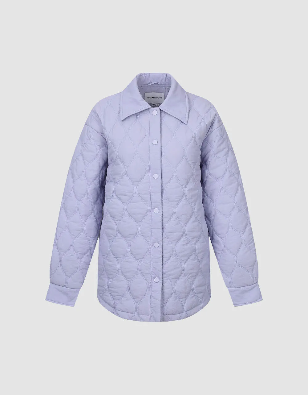 Press Buttoned Embossed Padded Coat