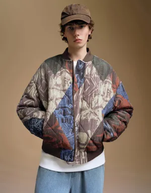 Printed Straight Padded Coat