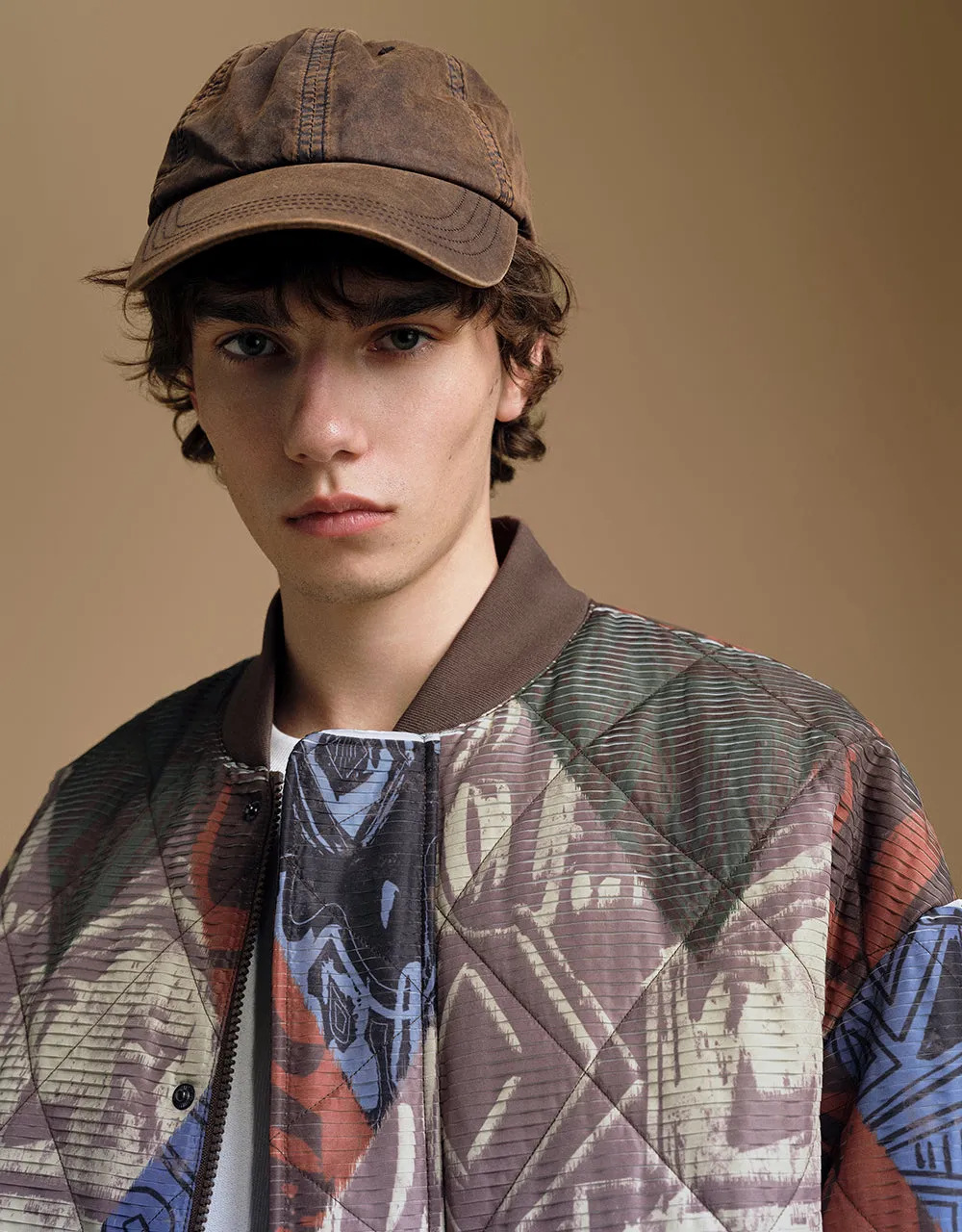 Printed Straight Padded Coat