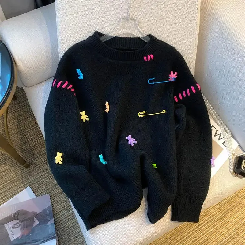 Safety Pins   Teddy Bears Sweater