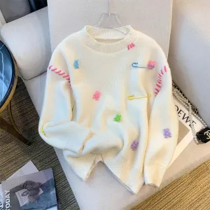 Safety Pins   Teddy Bears Sweater