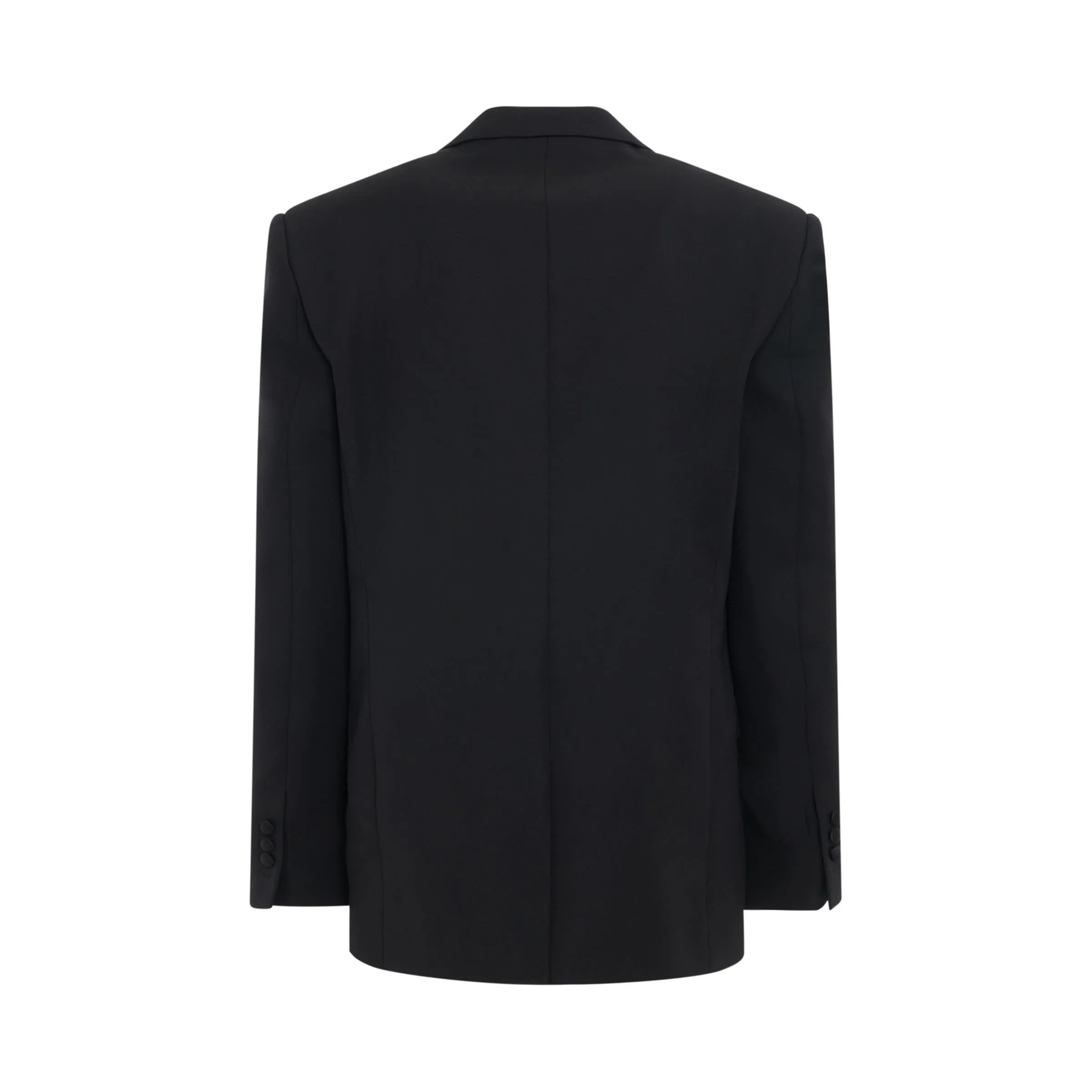 Satin Lapel 1 Button Jacket in Black
