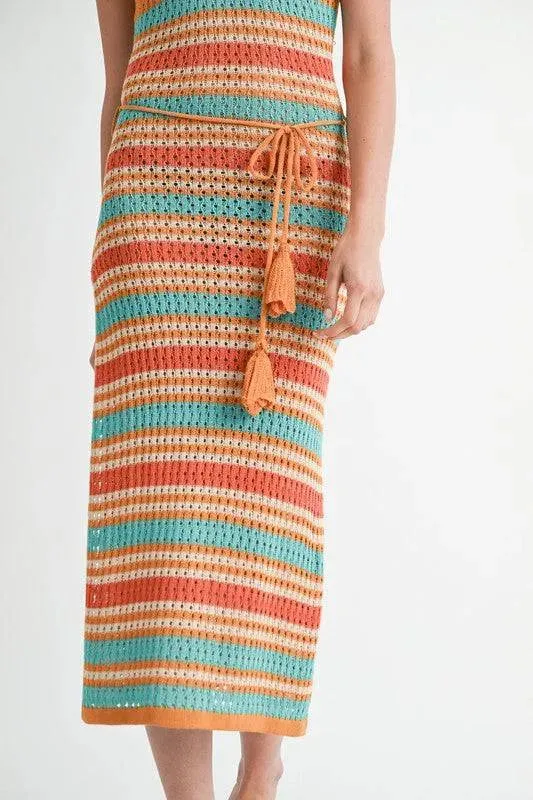 SCOOP NECK CROCHET LONG DRESS